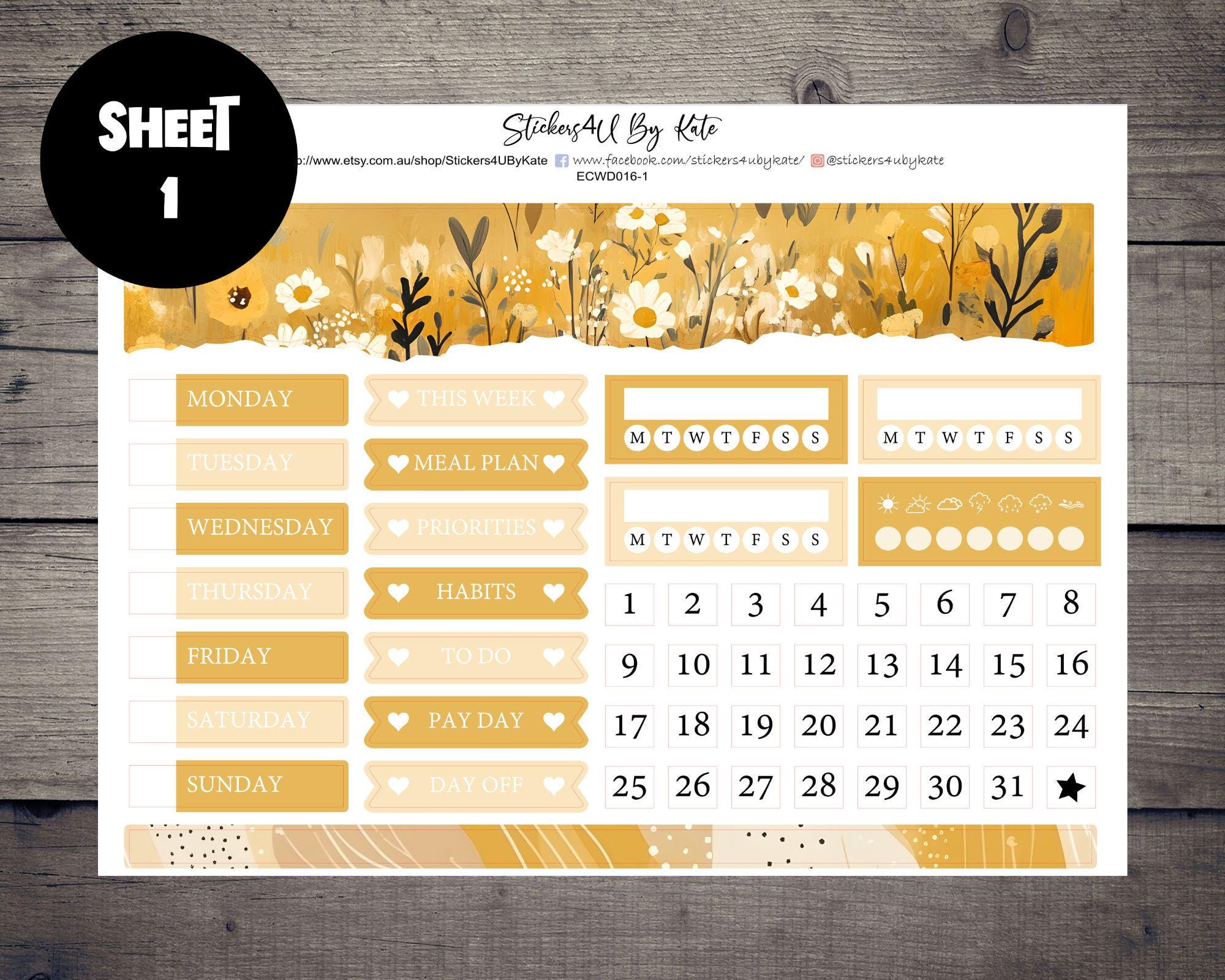 Boho Spring | Erin Condren 7x9 Dashboard Planner Weekly Kit ...
