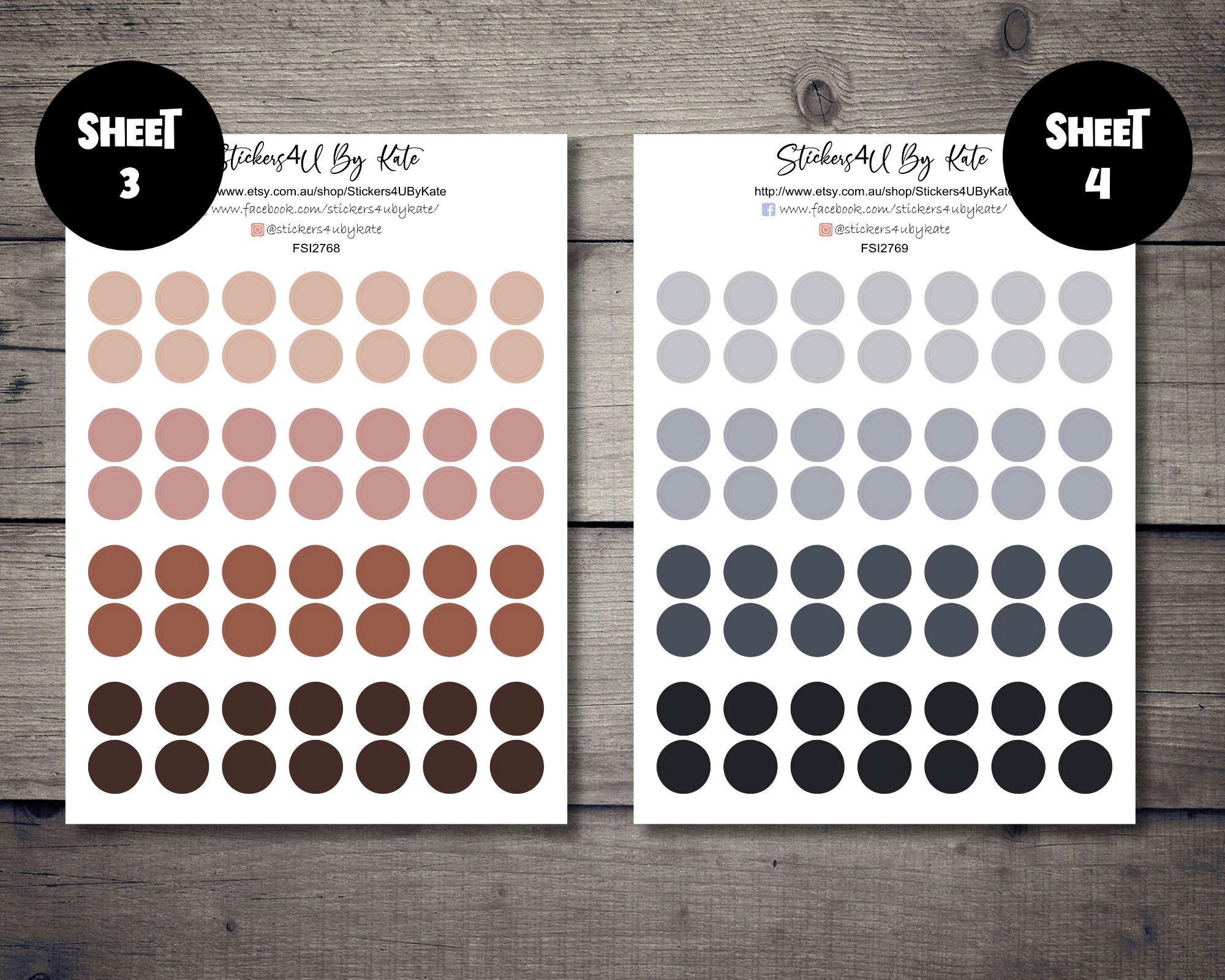 Minimal Planner Dot Stickers – 12 Color Options | Functional Planner ...