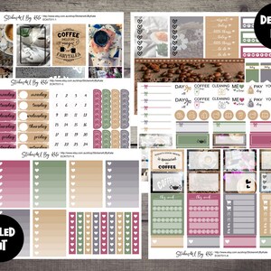 Coffee Lovers | Foiled Weekly Vertical Planner Stickers Kit | Individual sheets or full kit | Erin Condren, Kikki-K, Happy Planner and More