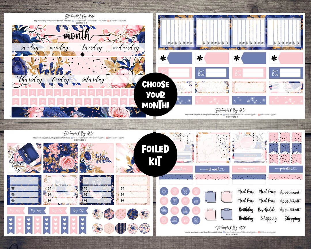 Lady Boss | Foiled Monthly Planner Stickers Kit Full Kit | Erin Condren ...