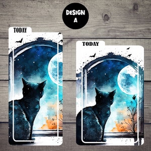 Black Cat in the Night | Hobonichi Pencil Board for Hobo Weeks | Hobo Original | Hobo Cousin | Bookmark | Pencil Board