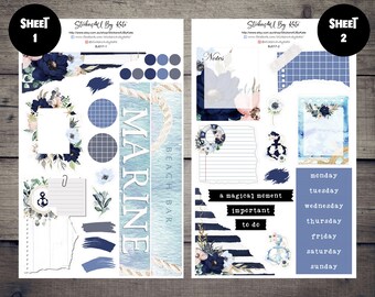 Marina Bloom | Journaling Kit | Planner Sticker Kit | Bullet Journal Stickers | Journal Stickers | Planner Stickers
