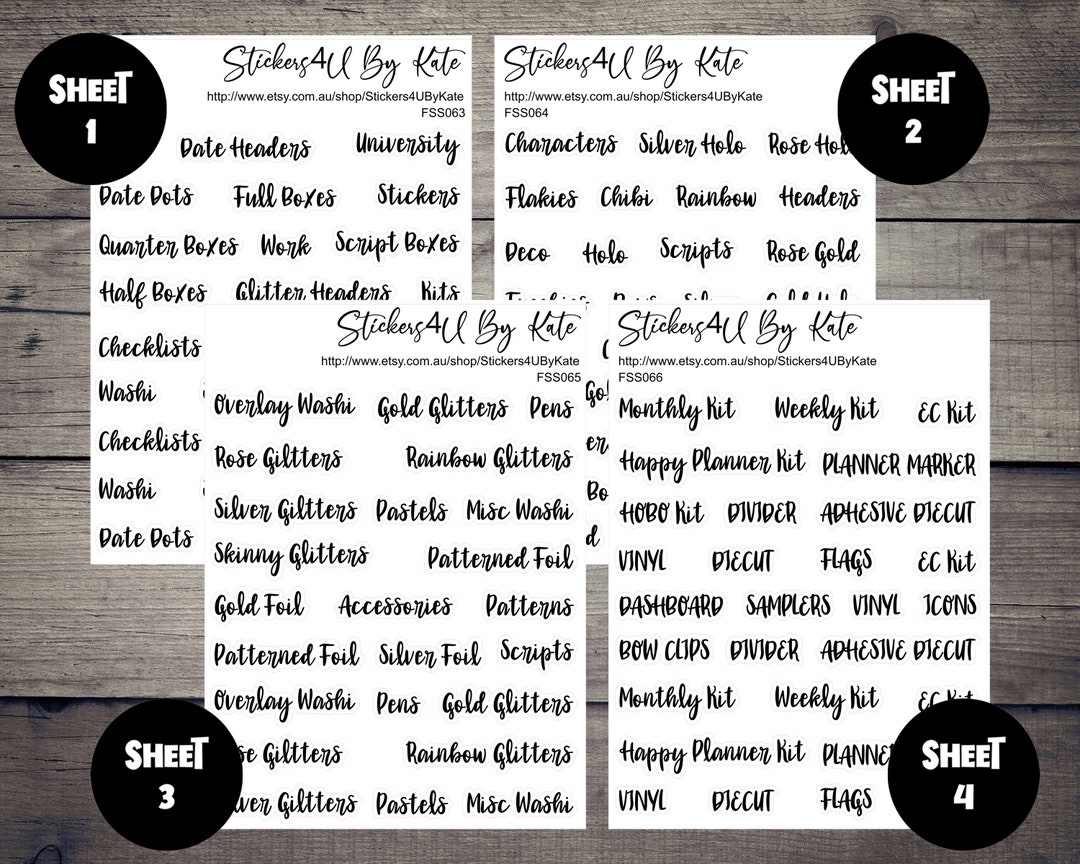 Planner Scripts Stickers | Clear Foiled Scripts Stickers | Erin Condren ...