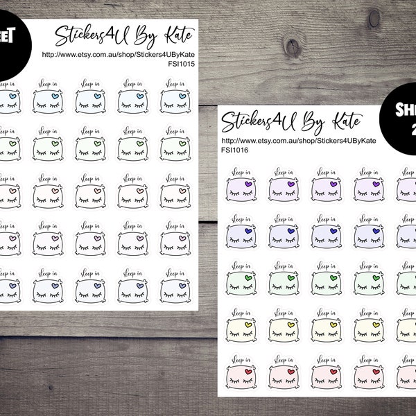 Sleep in icon Planner Sticker | Cute Little Pillow Planner Stickers | Erin Condren, Kikki-K, Happy Planner and More