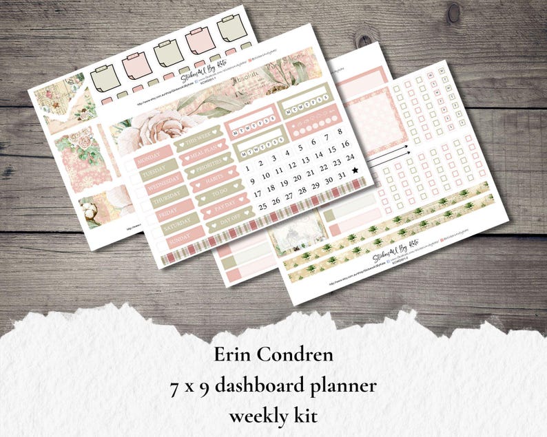 Boho Floral | Erin Condren 7x9 Dashboard Planner Weekly Kit ...