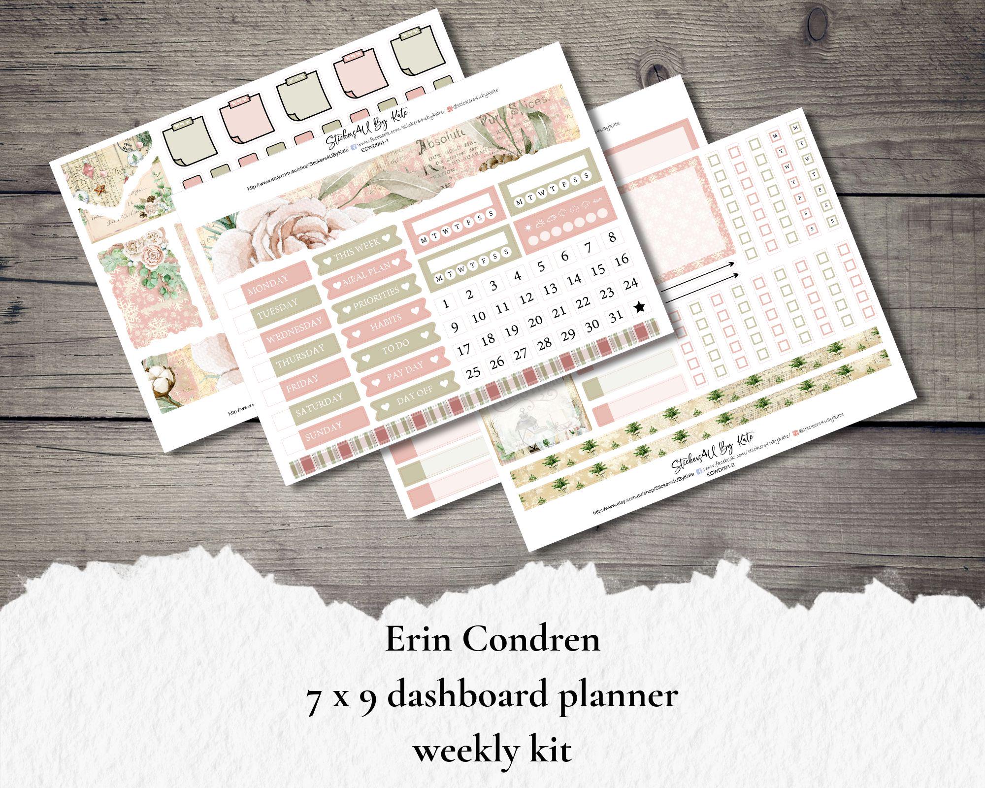 Boho Floral | Erin Condren 7x9 Dashboard Planner Weekly Kit ...