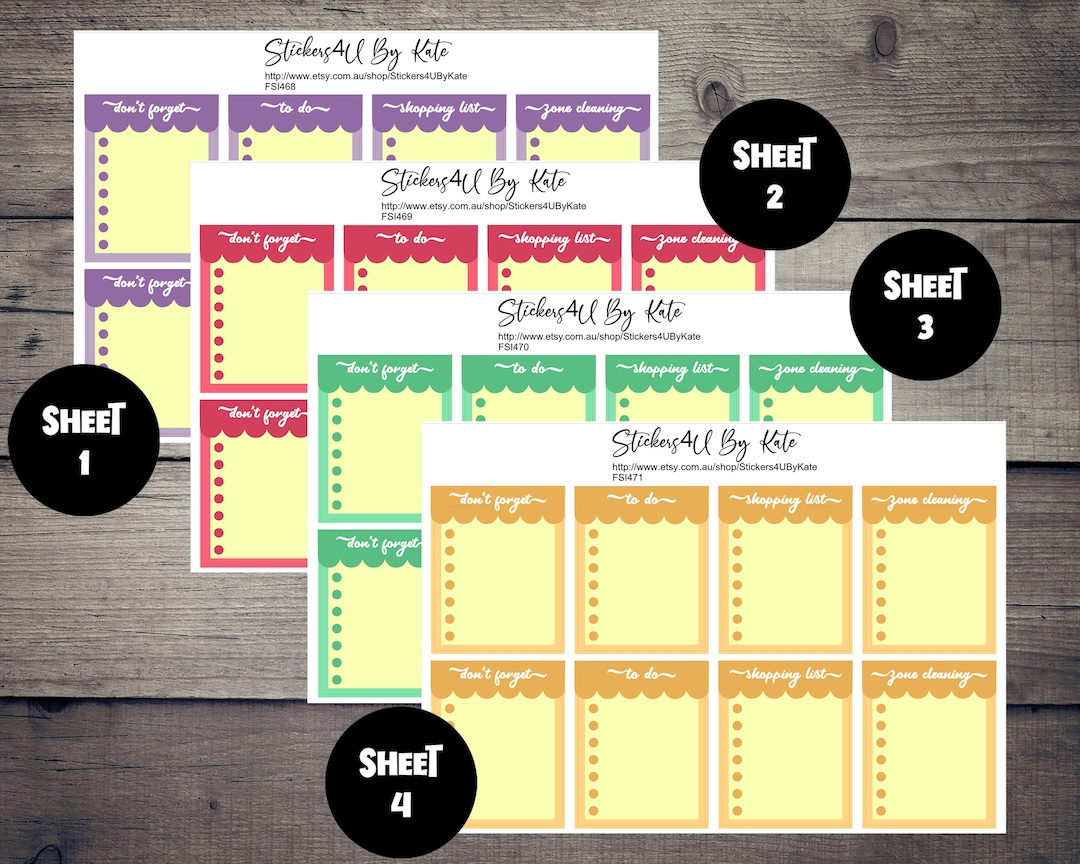 Checklist Sidebar Stickers | Planner Stickers, To-do List - Etsy