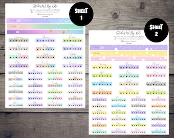 Hobonichi Cousin A5 monthly Headers Monday Start | Functional | Planner Stickers | Hobonichi, Bullet Journal and More