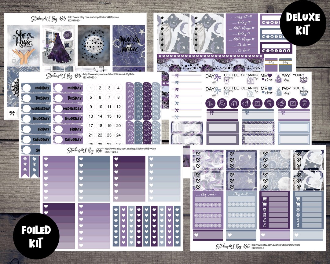 She is Magic | Foiled Weekly Planner Stickers Kit | Individual Sheets ...
