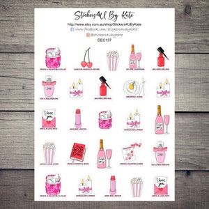 Valentine Bucket List clipart | Decorative Planner Sticker | Erin Condren, Kikki-K, Happy Planner and More