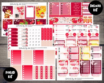 Lunar New Year | Chinese New Year | Foiled Weekly Vertical Planner Stickers Kit | Individual sheets or full kit | EC Planner and More