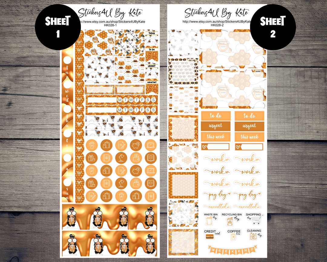 Honey Bee Girl | Hobonichi Weeks Weekly Sticker Kit | Individual Sheets ...