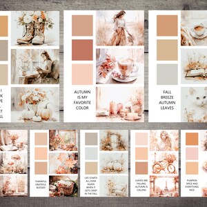 Paneles de control de Fall Mood Board / Happy Planner, A5, B6, Panel de planificación personal para planificadores de anillos, diarios, álbumes de recortes, TN / Foxy Fix