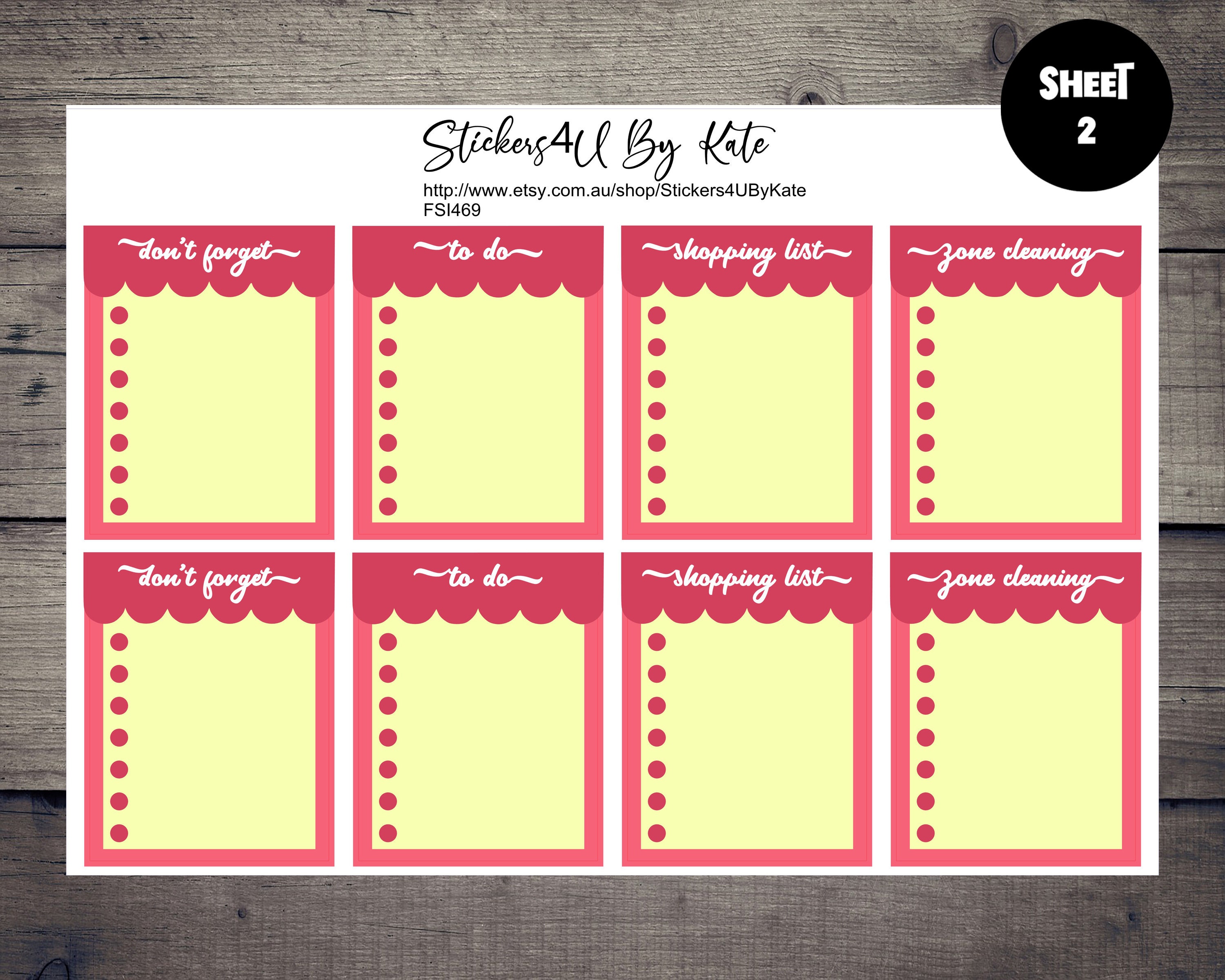 Checklist Sidebar Stickers | Planner Stickers, To-do List - Etsy