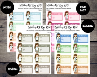 Doctor Appointment Stickers | Half Boxes Planner Stickers | Erin Condren, Kikki-K, Happy Planner and More