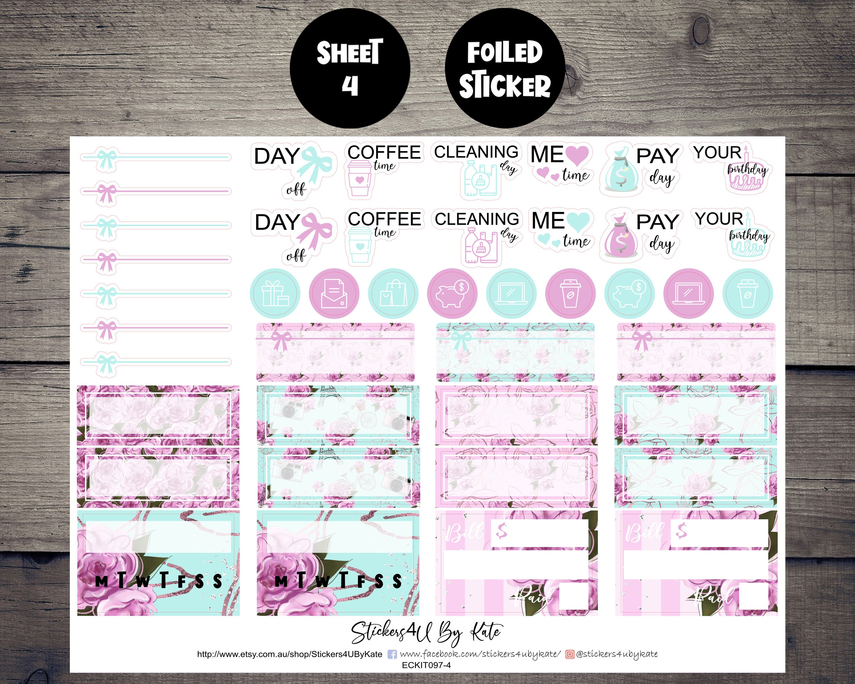 Spring in Paris | Foiled Weekly Vertical Planner Stickers Kit ...