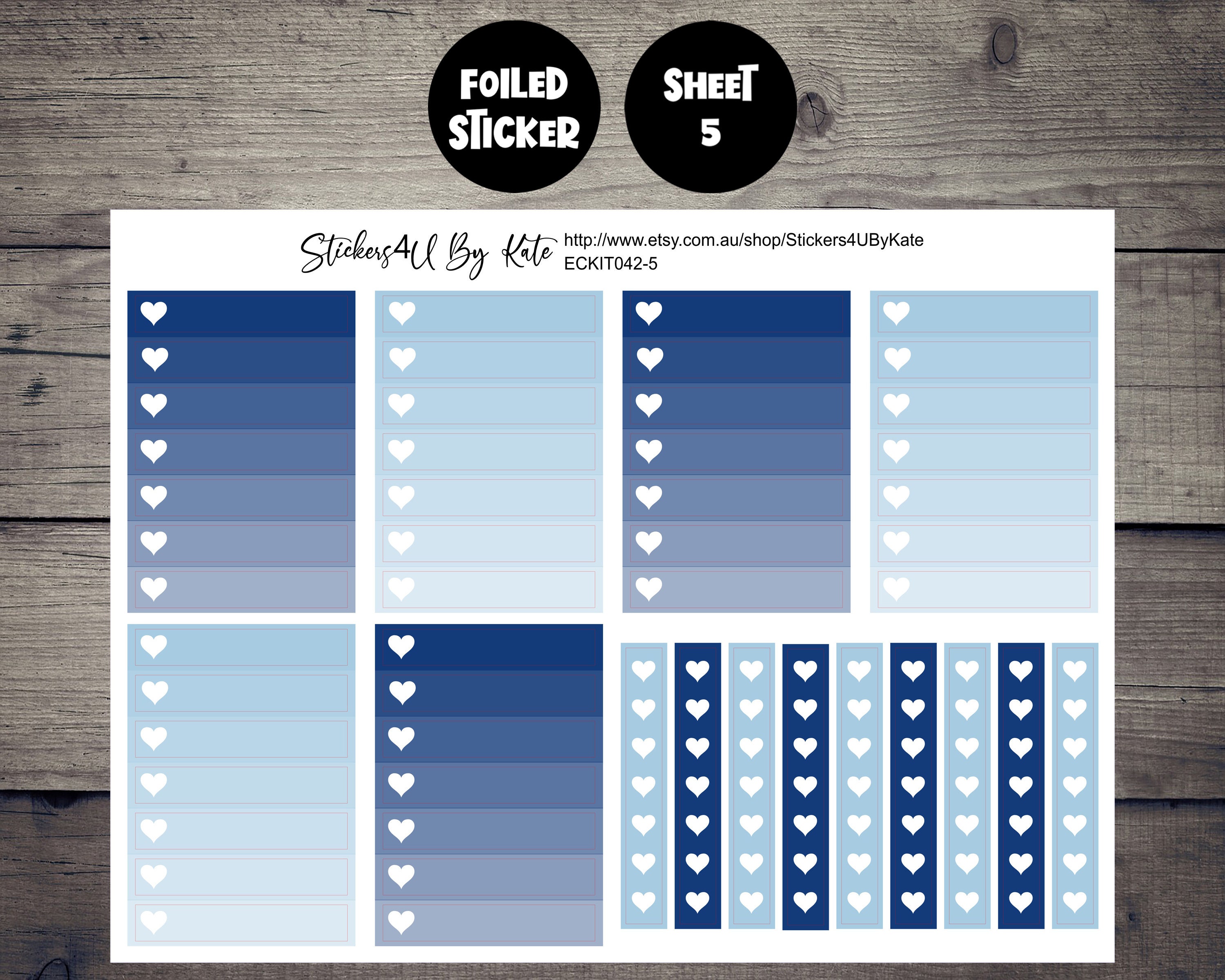 Marina Bloom | Foiled Weekly Vertical Planner Stickers Kit | Individual ...