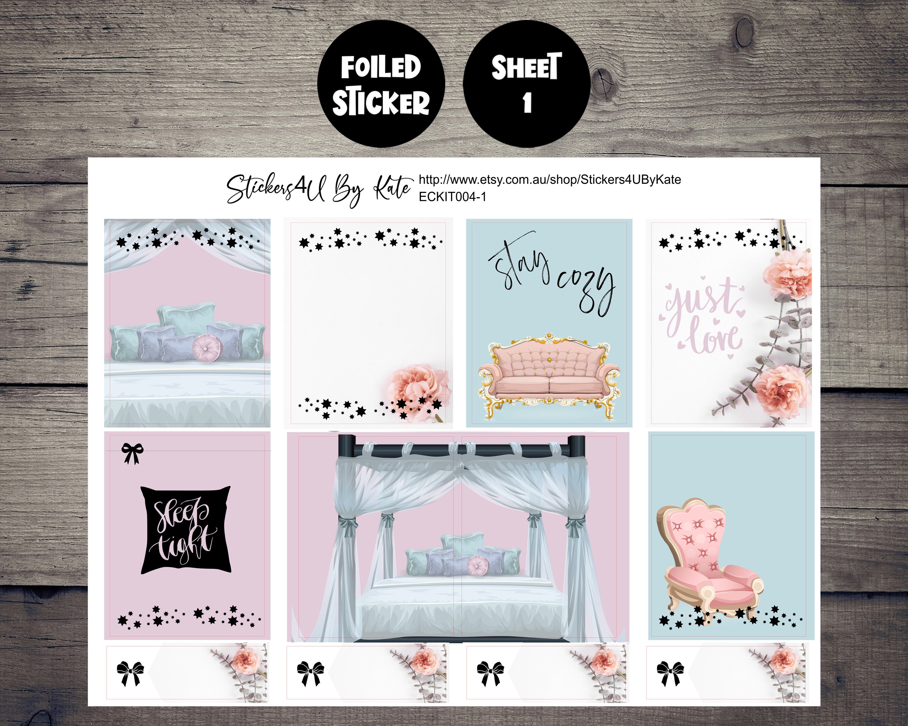 Stay Cozy | Foiled Weekly Vertical Planner Stickers Kit | Individual ...