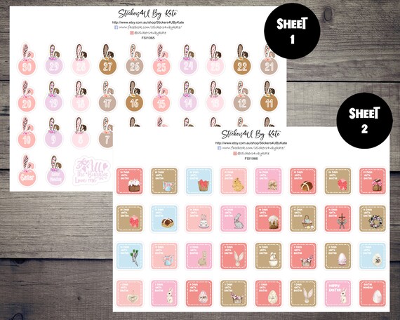 Easter Countdown Planner Stickers Easter Advent Calendar - Etsy