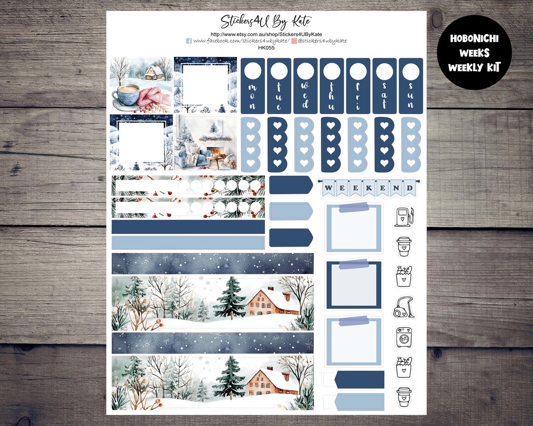 Winter Christmas | Hobonichi Weeks Weekly Sticker Kit | Hobonichi Weeks ...
