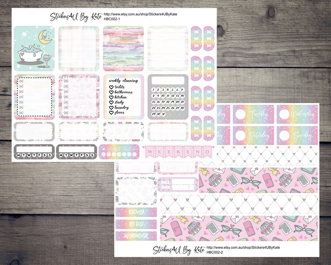 Planner Girl | Hobonichi Cousin (A5) Weekly Sticker Kit | Individual ...
