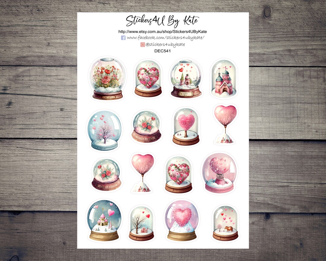 Snow Globe Valentine Clipart Snow Globe Valentine Decorative Etsy
