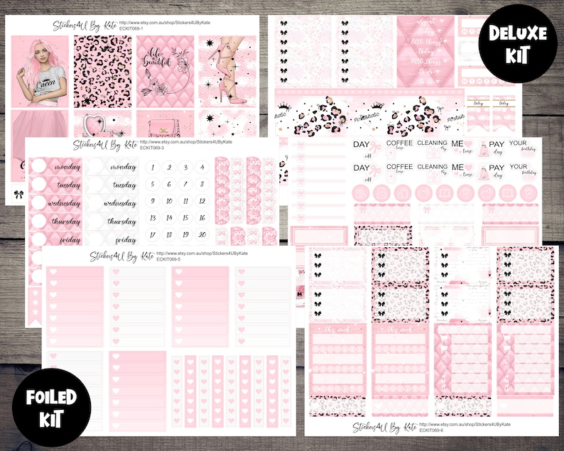 Pinkaholic | Foiled Weekly Vertical Planner Stickers Kit | Individual ...
