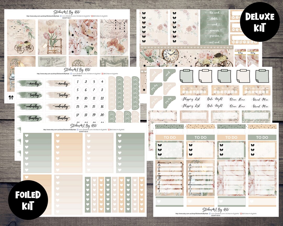 Imagination Bloom | Foiled Weekly Vertical Planner Stickers Kit ...
