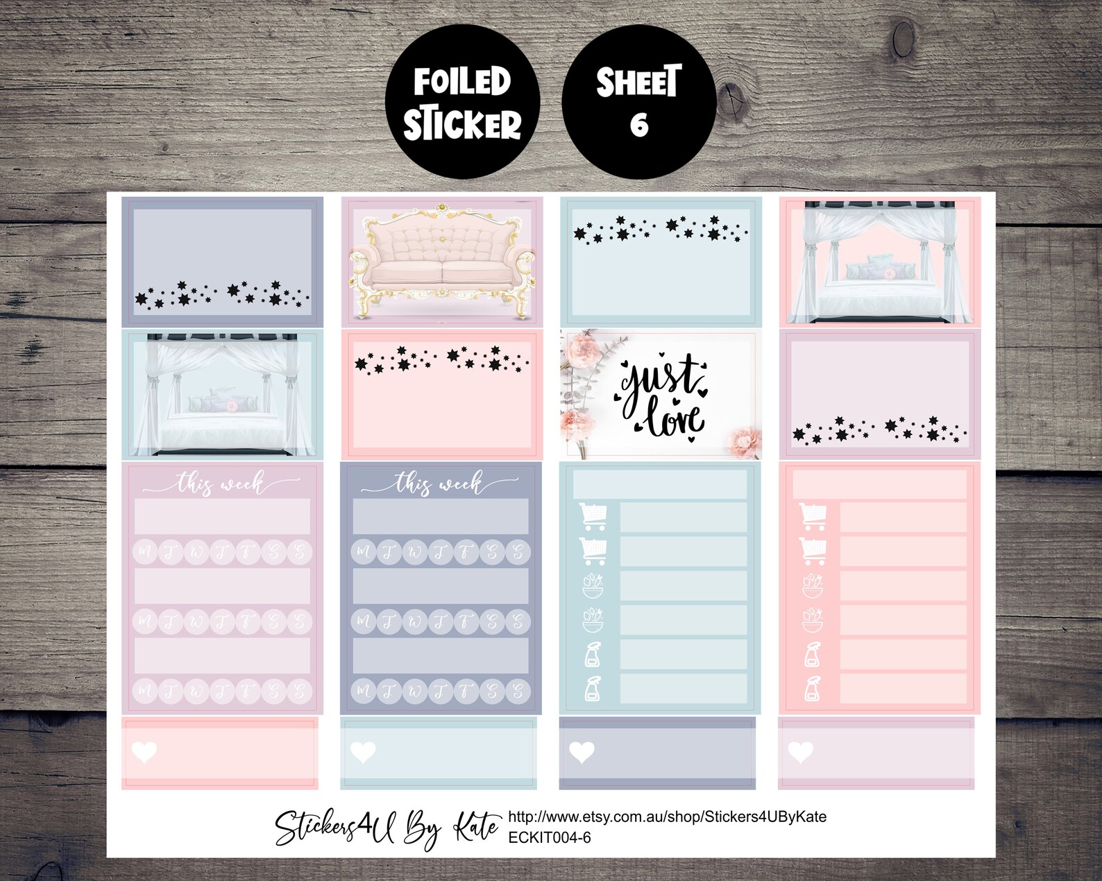 Stay Cozy | Foiled Weekly Vertical Planner Stickers Kit | Individual ...