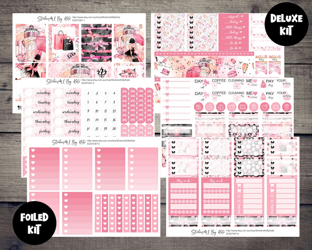 Shopping Queen | Foiled Weekly Vertical Planner Stickers Kit ...