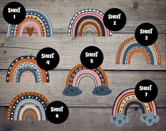 Rainbow Adhesive | Non-Adhesive Cardstock Die Cut |  Die Cut for Planners, Journals, Scrapbooking, TNs / Foxy Fix, Traveler's Notebook