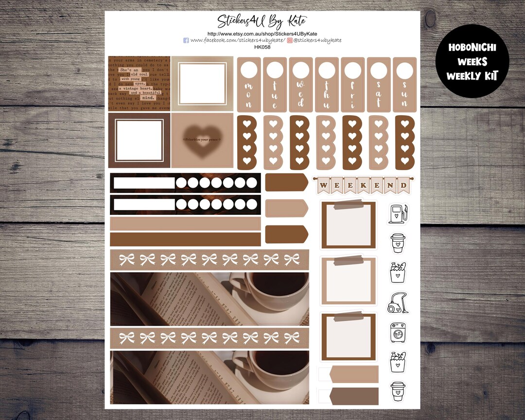 Coffee First | Hobonichi Weeks Weekly Sticker Kit | Hobonichi Weeks ...