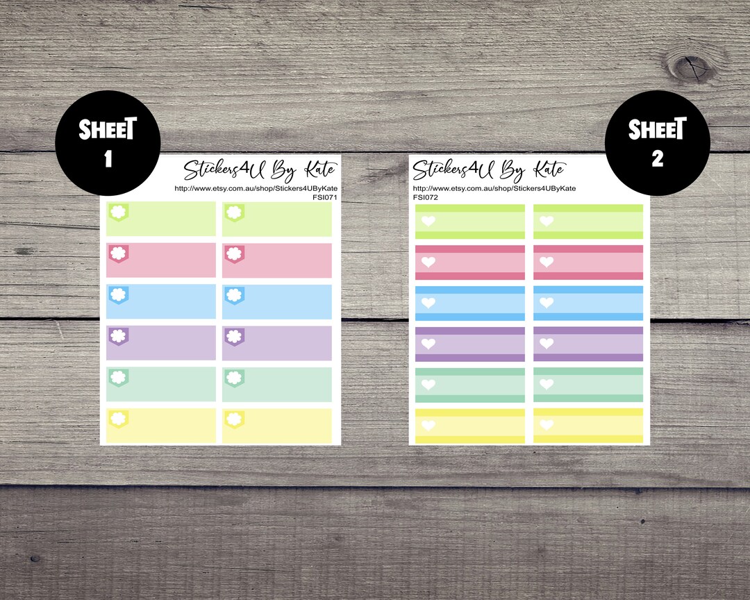 Pastel Colour Quarter Box | Header | Functional | Planner Stickers ...