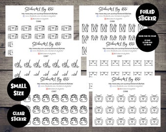 Mini-feuille métallisée transparente Icon | Icônes de griffonnage déjoué | Stickers fonctionnels pour agenda - Erin Condren, Kikki-K, Happy Planner et plus