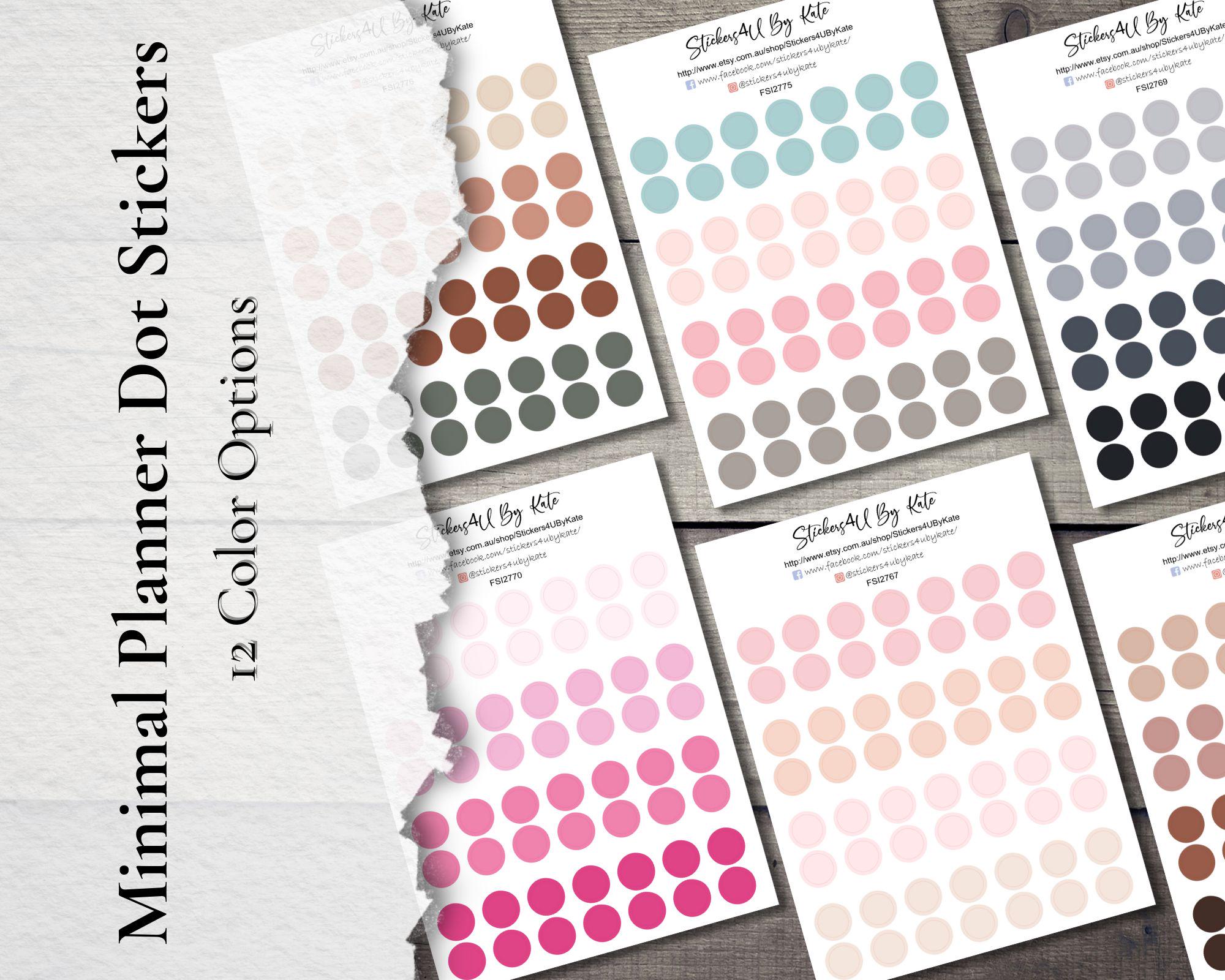 Minimal Planner Dot Stickers – 12 Color Options | Functional Planner ...