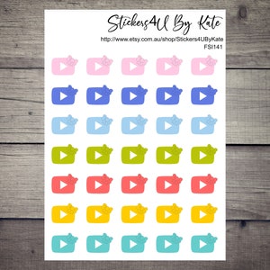 Mini Icon | Youtube | Planner Stickers - Erin Condren, Kikki-K, Happy Planner and More
