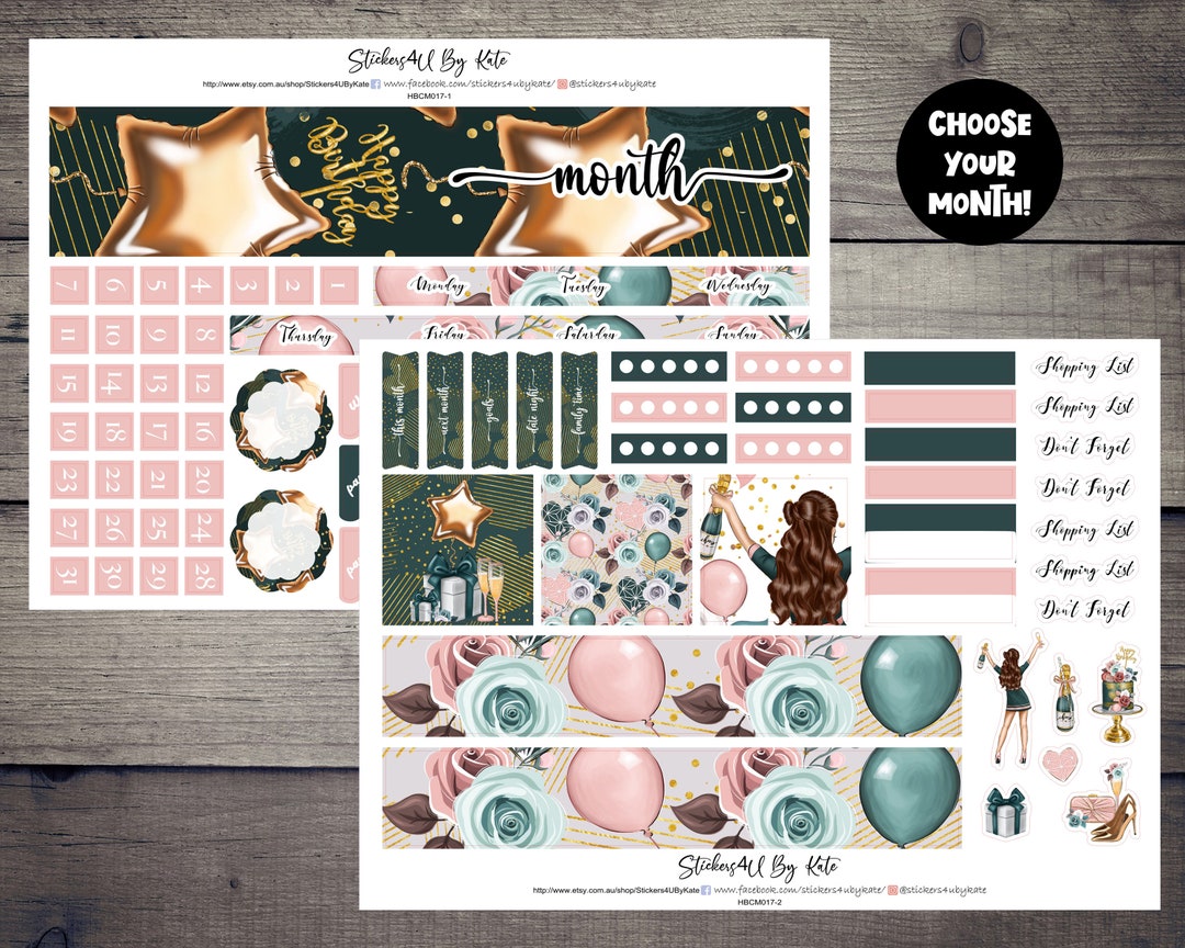 A Queen Was Born | Birthday | Hobonichi Cousin (A5) Monthly Sticker Kit ...