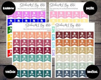 Rent | Mortgage Bill Payment Due | Flag Pay Reminder Planner Stickers | Erin Condren, Kikki-K, Happy Planner and More