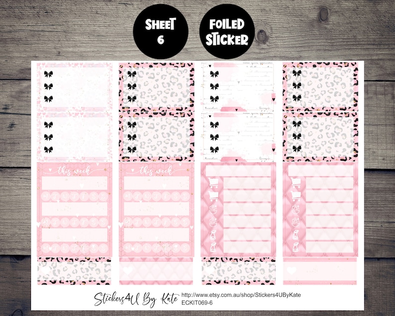 Pinkaholic | Foiled Weekly Vertical Planner Stickers Kit | Individual ...