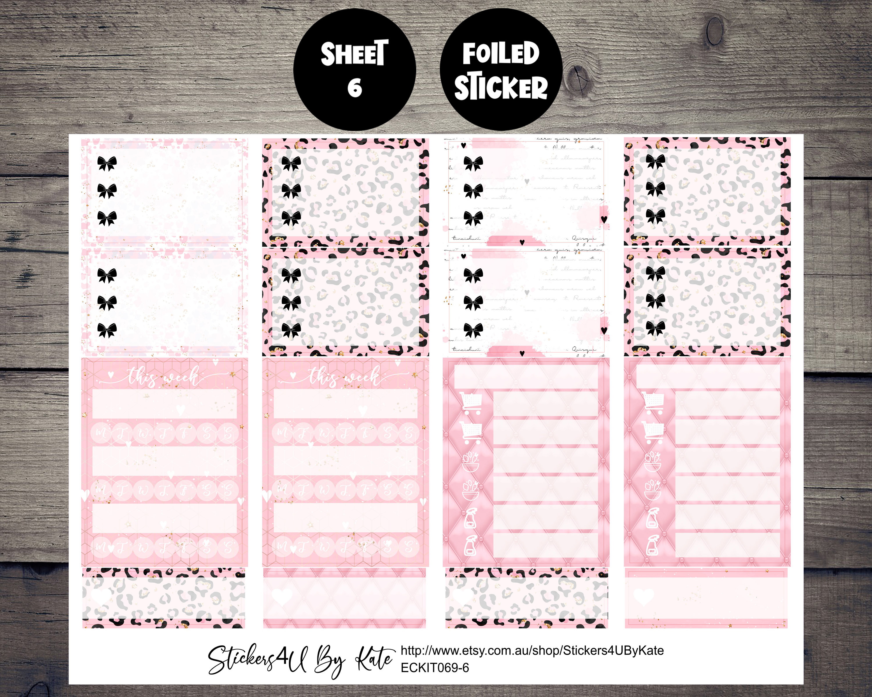 Pinkaholic | Foiled Weekly Vertical Planner Stickers Kit | Individual ...
