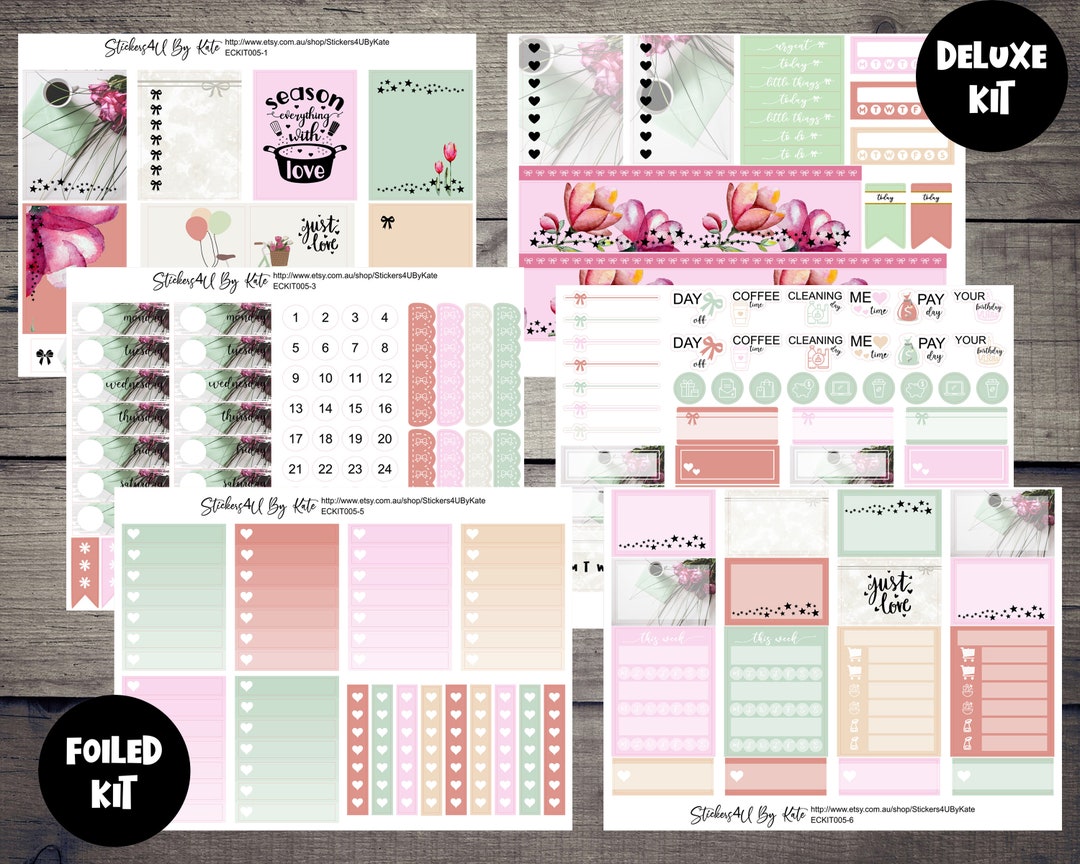 Be Happy | Foiled Weekly Vertical Planner Stickers Kit | Individual ...