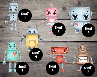 Robot Adhesive | Non-Adhesive Cardstock Die Cut | Planners, Journals, Scrapbooking, TNs / Foxy Fix, Traveler's Notebook