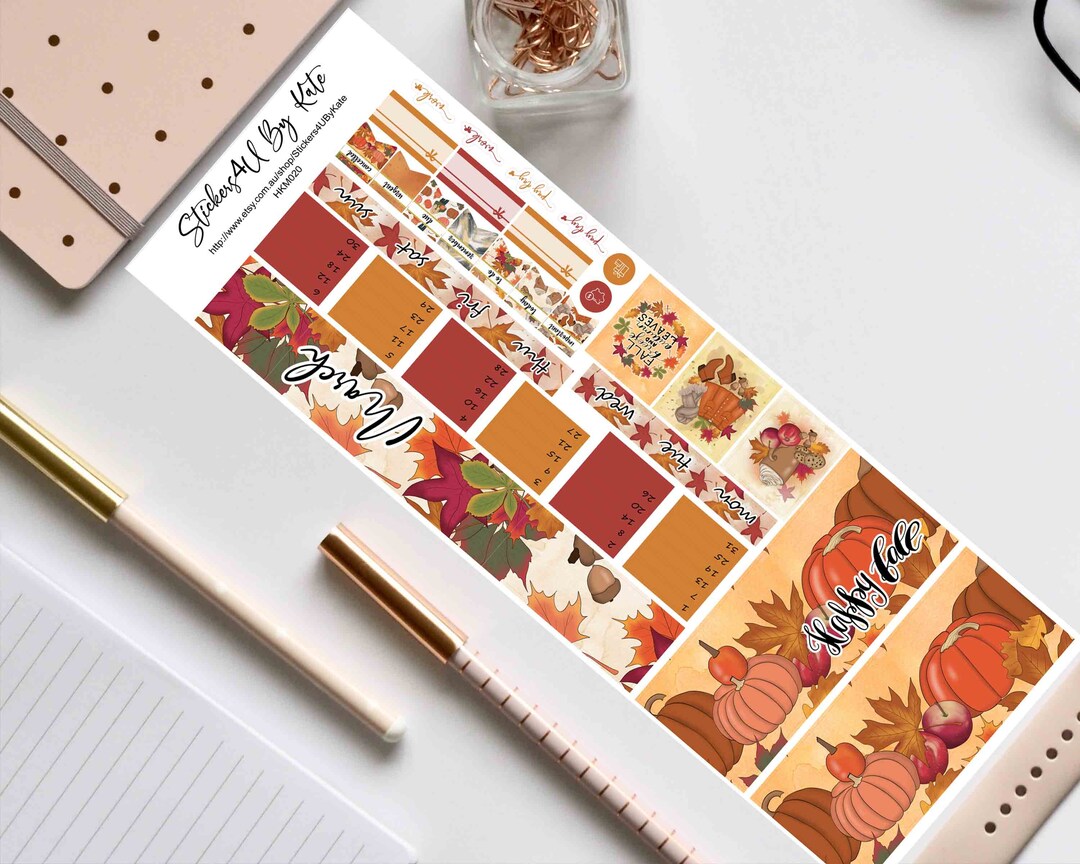 Hello Fall | Hobonichi Weeks Monthly Sticker Kit | Hobonichi Weeks ...