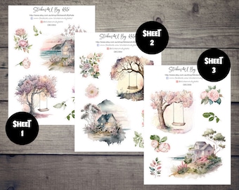 Beach House and Tree Swing Collection Decorative Stickers | Erin Condren, Kikki-K, Happy Planner, Bullet Journaling, Bujo and More