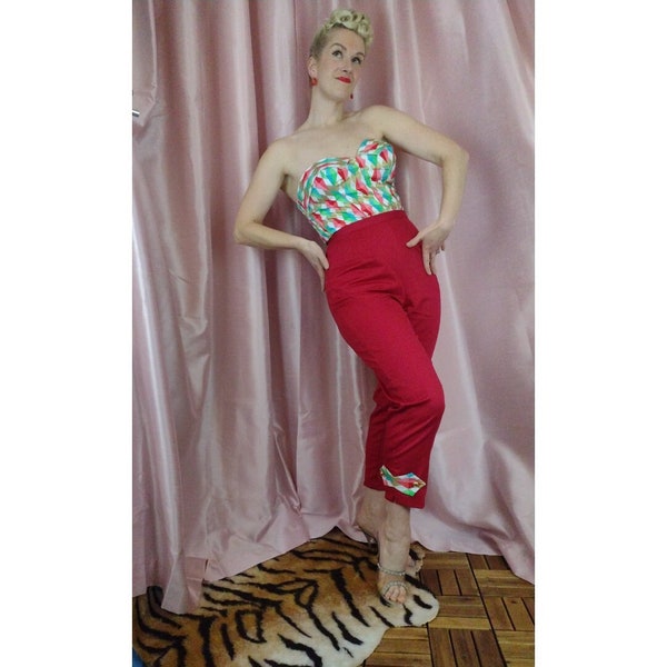 Vintage fifties sixties style Harlequin cigarette pants