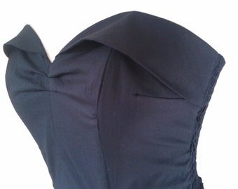 Classic 1950s style, suntop. Lightly boned, ruched back.