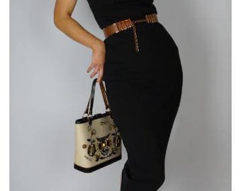 Ramona dress 1950s 1960s vintage style stretch little black dress black