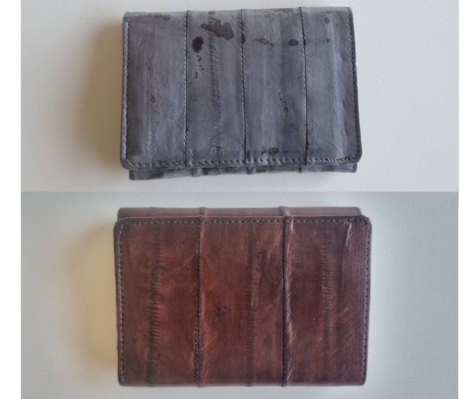 genuine eel skin check book wallet for women. 
