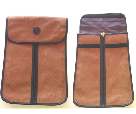 Vintage Brown Leather Shirt Tie Case / Leather Shi