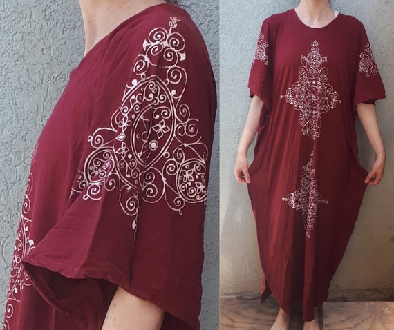 Vintage Burgundy Israeli Made in Jerusalem Hand Pr